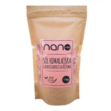 Sól himalajska gruboziarnista różowa Nanovital 1 kg - 1
