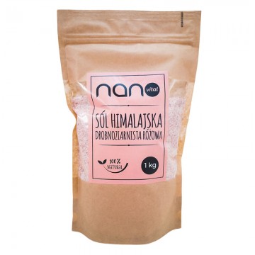 Sól himalajska drobnoziarnista różowa Nanovital 1 kg - 1