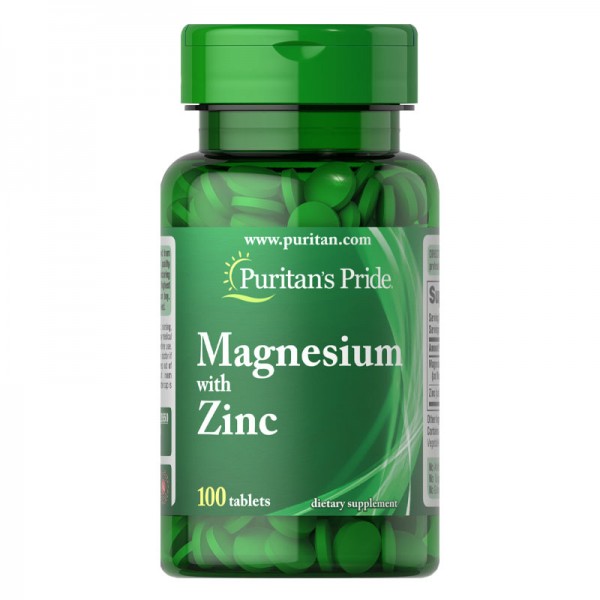 Magnez z cynkiem 100 tabletek Puritan's Pride - 1