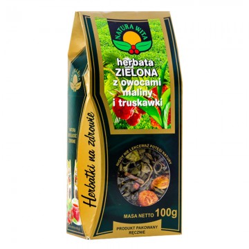 Herbatka zielona z owocami maliny i truskawki Natura Wita 100 g - 2