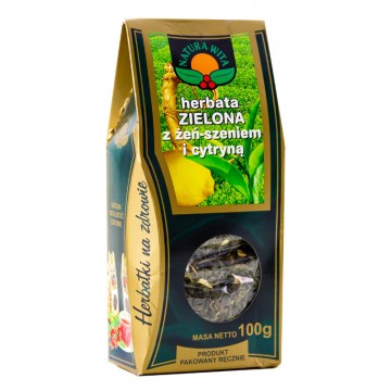 Herbatka zielona z żeń-szeniem i cytryną Natura Wita 100 g - 2
