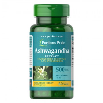 Ashwagandha ekstrakt 500 mg 60 kapsułek Puritan's Pride - 1