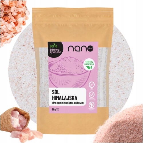Sól Himalajska Różowa Drobnoziarnista Nanovital 1 kg 1000 g.