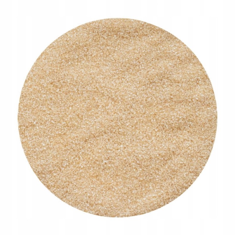 Woreczek 500 g nierafinowanego cukru trzcinowego Demerara o karmelowym kolorze, idealny do deserów.