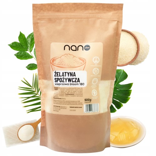 Żelatyna spożywcza wieprzowa 180 BLOOM 500 gram