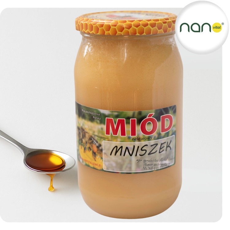 Miód Nektarowy Mniszek 1100g Produkt Pszczeli Naturalny