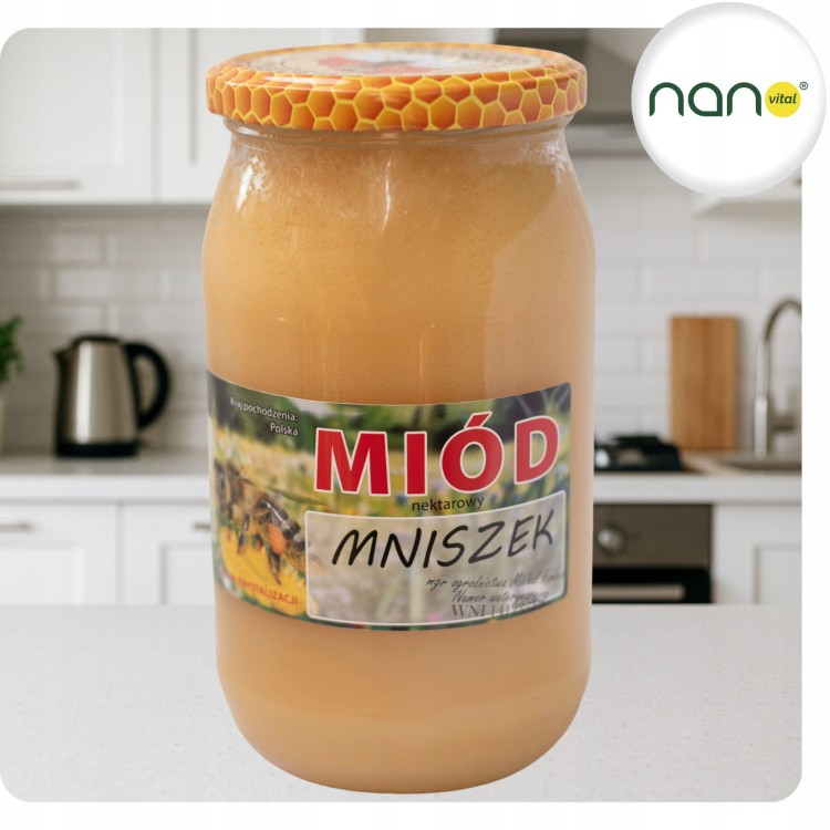 Miód Nektarowy Mniszek 1100g Produkt Pszczeli Naturalny