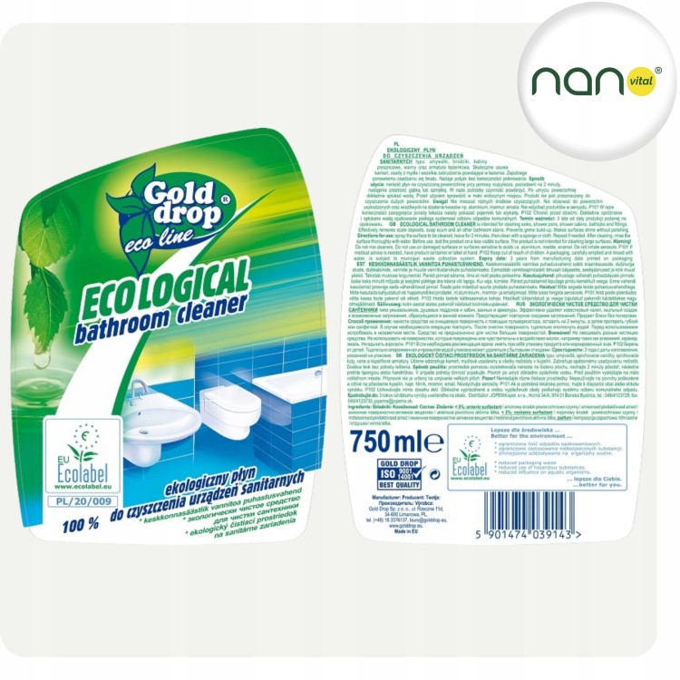 łyn do Mycia Urządzeń Sanitarnych GOLD DROP ECO-LINE