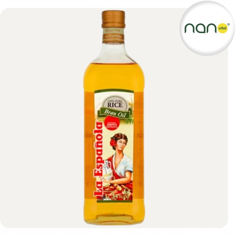 Rafinowany olej ryżowy La Espanola 500 ml, wszechstronny, praktyczny i wydajny, widoczna butelka.