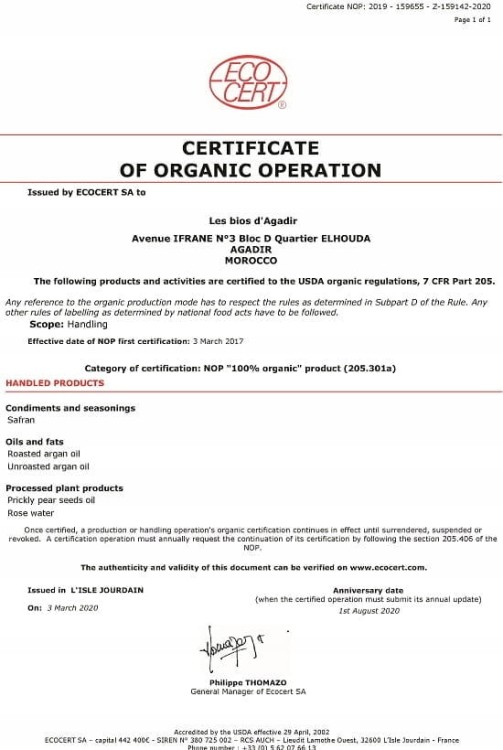 Naturalny Olej z Opuncji Figowej Bio Agadir 50 ml