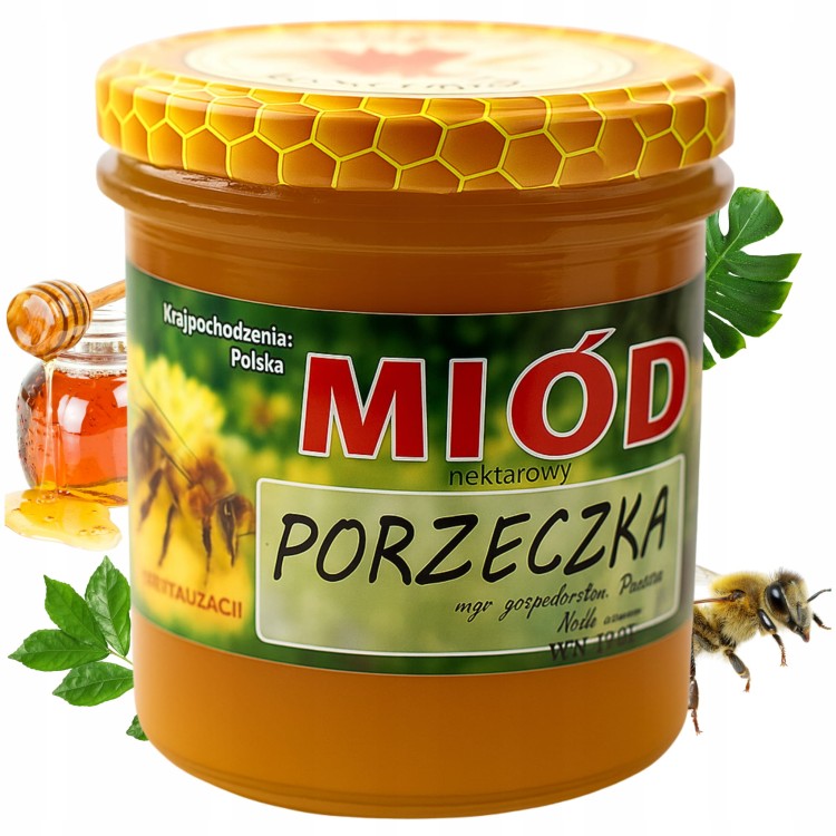Opakowanie Miód Nektarowy Porzeczka 420 g Produkt Pszczeli Naturalny Uniwersalny.