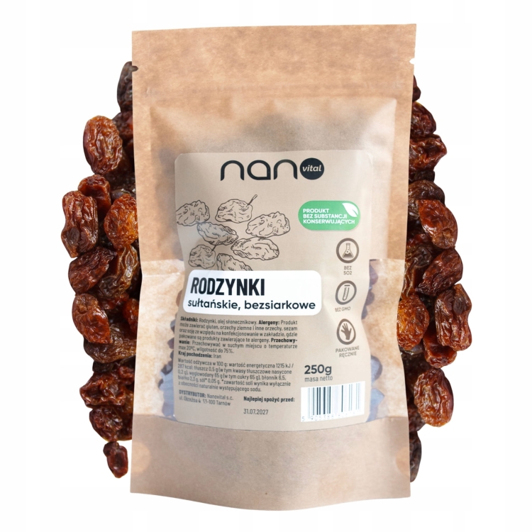 Rodzynki Sułtańskie 250g Nanovital