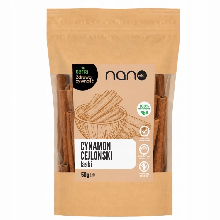 Cynamon Cejloński Laski Oryginalny Nanovital 50 g.