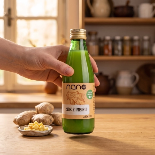 Sok z Imbiru i Cytryny 250ml Nanovital 100% Naturalny