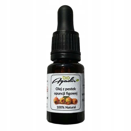 Opakowanie Czysty Naturalny Olej z Opuncji Figowej Bio Agadir 10 ml do Twarzy.