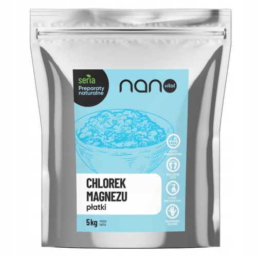 Opakowanie Chlorek Magnezu Sześciowodny Płatki 5 kg Kąpiel Sól Magnezowa Naturalna.