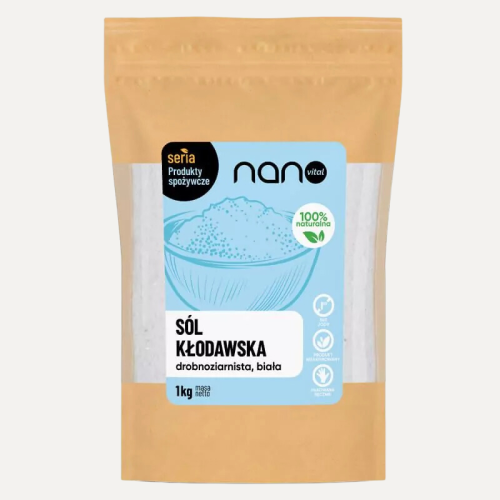 Naturalna Sól Kłodawska Kamienna Biała Drobna Niejodowana 1 kg.