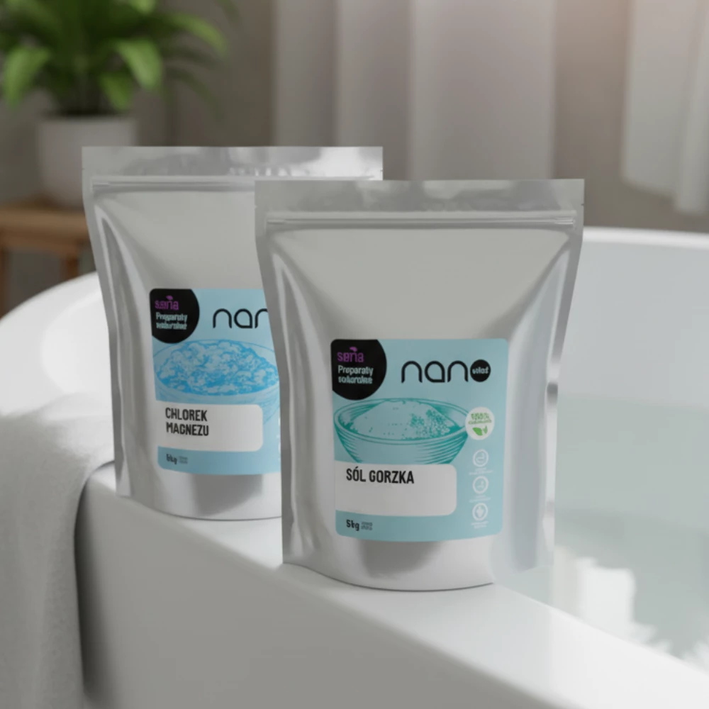 Zestaw Kąpiel Magnezowa - Chlorek Magnezu 5 kg + Sól Epsom 5 kg Nanovital