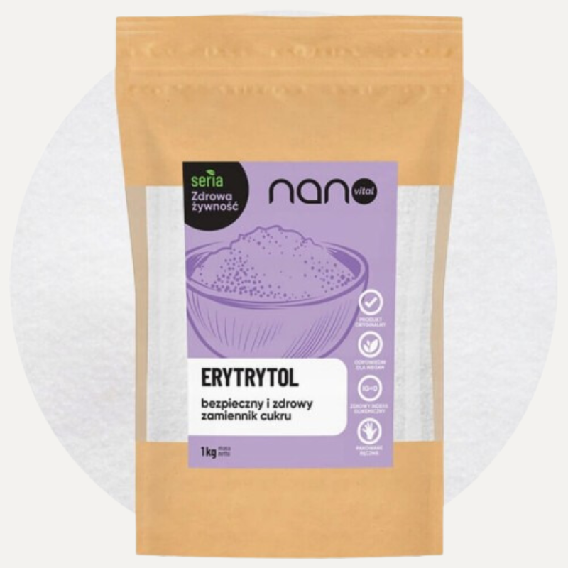 Erytrytol naturalny zamiennik cukru 0 kalorii Nanovital 1 kg