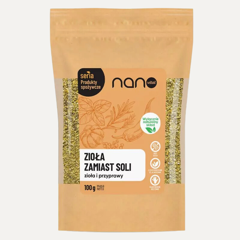 Zioła Zamiast Soli Mieszanka 16 Ziół i Przypraw Nanovital 100 g