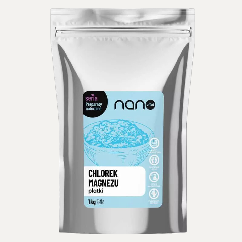 Chlorek Magnezu Płatki do Kąpieli Sól Magnezowa Nanovital 1 kg